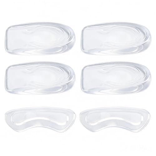 2 pares de almohadillas de gel para el talón de silicona, plantillas de talón para el tendón de Aquiles, aumento de la presión del talón, plantillas de 1 cm de altura, cómodas plantillas profesionales