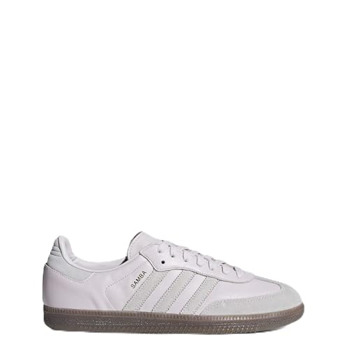 adidas Samba OG Sneakers, White with Grey Accents, Gum Sole