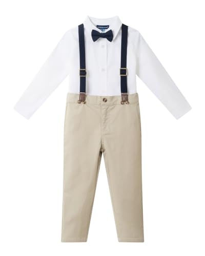 White Suspenders Set for Kids (2-7) by Andy & Evan