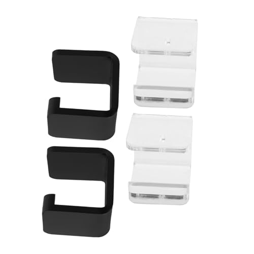 HOODANCOS 4pcs Hockey Stick Wall Mount Brackets Set Black Holders for Vertical and Horizontal Hockey Gear Storage Space-saving Wall Display Rack