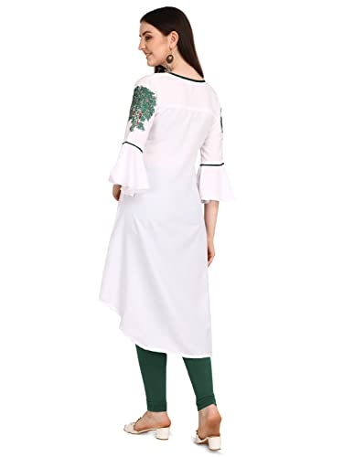 Image of Leriya Fashion Women's Slub Cotton Printed A-Line Kurti