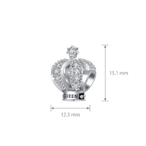 TGLS Princess Queen Crown Charm Compatible With Pandora Bracelets Jewelry Birthday Gifts for Mother Girlfriend Daughter Her Women3