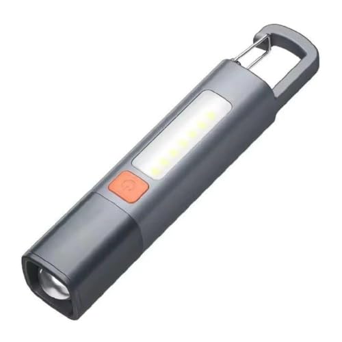 Image of LED Flashlight Rechargeable Hand Torch With Telescopic Zoom And Carabiner