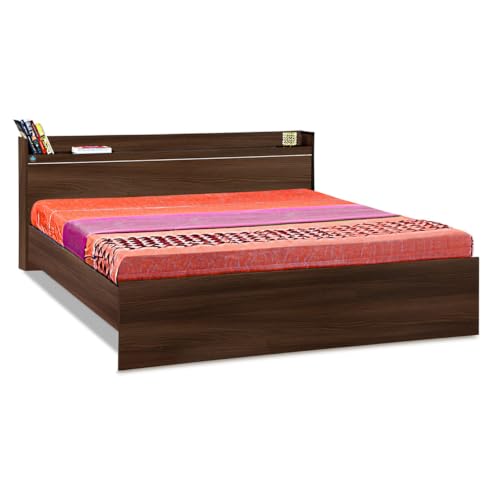 Image of DELITE KOM Cherry Engineered Wood Queen Without Box Bed (Finish Color Acacia Dark Delivery Condition Knockdown)