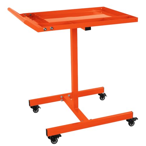 Rolling Tool Tray,220lbs Capacity Tear Down Work Table with Wheels,Rolling Work Table for Garage, Shop, DIY(Orange)