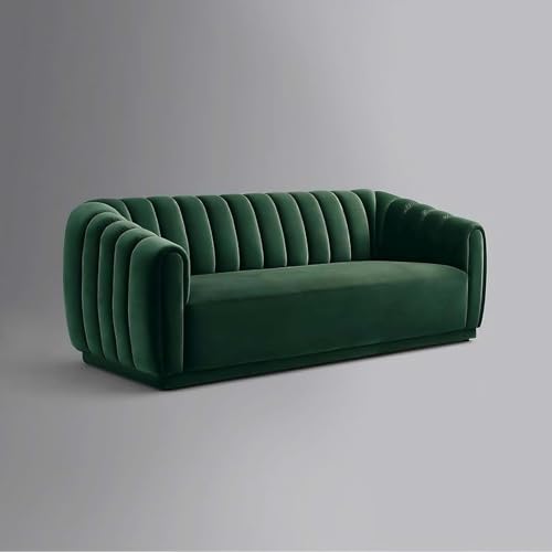 Image of Modern Sofa, 3 Seater with Decorative Cushions, Chesterfield Arm Three Seater for Living Room Guest Room Hotels & Office (Green)