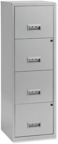 Pierre Henry A4 Steel 4 Drawer Filing Cabinet - Silver