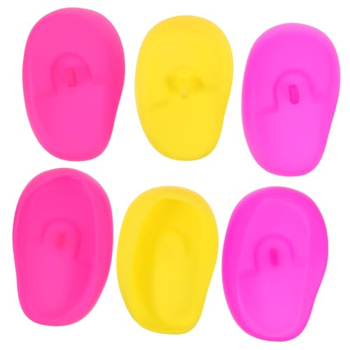 Gatuida 3 Cubiertas de Oídos de Silicona para Teñir de de Oídos para Peluquería Herramienta Multiusos para Tinte Permanente y de Cabello y Protección Colores Rojo Amarillo y