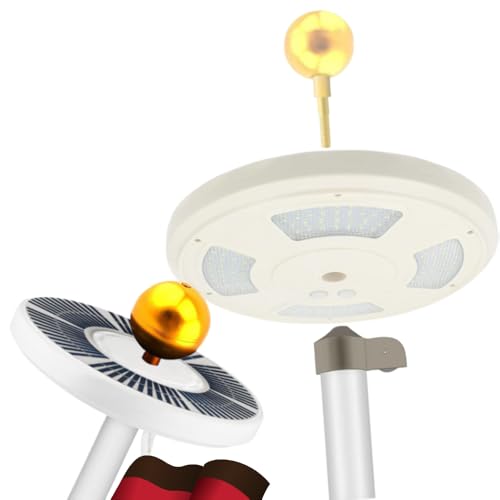 WRQIOO Solar Fahnenmast Licht Mit 128 LED und Gold Aluminium Kugel Spitze Wetterbeständiges Flaggenmast Beleuchtung Mit 2 Helligkeitsmodi für Camping und Garten