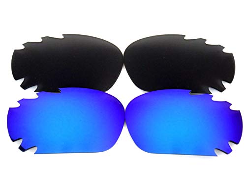 Galaxy Replacement Lenses For Oakley Jawbone Black&Blue Color Polarized 2 Pairs 100% UVAB