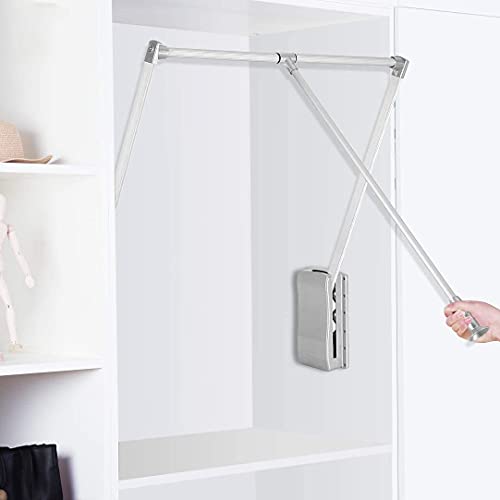Percha ajustable para colgar en el armario, con retorno suave, extensible de 830 mm a 1150 mm