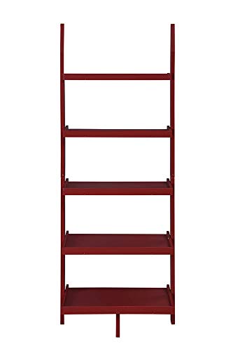 Convenience Concepts American Heritage Bookshelf Ladder, Cranberry Red #TOP4