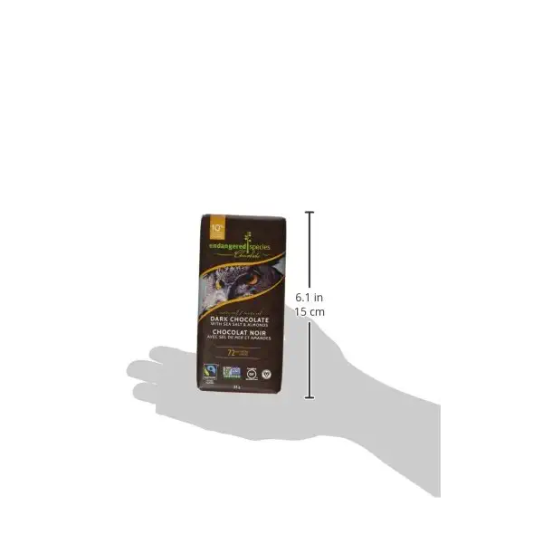 ENDANGERED SPECIES Owl Bar Dark Chocolate With Sea Salt and Almonds, 3 OZ 3