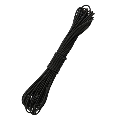 3/32 Inch Black Bungee Cord (2mm) 40 Feet Heavy Duty Elastic Shock Cord Nylon Stretch String Bungee Rope for DIY Crafting Sewing Luggage Camping Tie Downs (Black 3/32 inch x 40 ft)