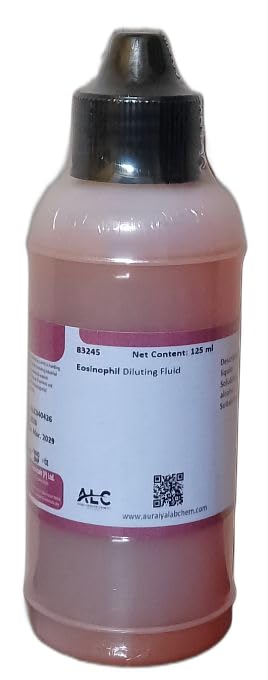 ALC Eosinophil Diluting Fluid, Laboratory Grade Chemical, 125ml Plastic Bottle, Reddish Pink Fluorescent liquid Fluid, Water and alcohol Miscible Solution-image-7