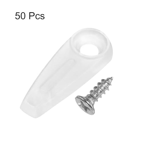 Image of HARFINGTON 50Pcs Picture Frame Backing Hardware Clip with 50Pcs Screws Turn Button Fasteners Set Picture Turn Backing Clips for Craft Hanging Picture Drawing, Transparent