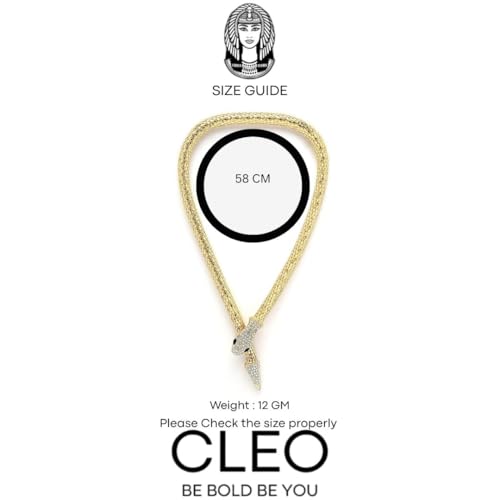 Image of Gold Plated Snake Chain Necklace for Women | Stylish Serpent Design Choker | Trendy Adjustable Fashion Jewelry Gift