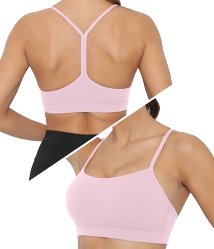 Image of Sports Bra for Women Low Impact Racerback Workout Bras Sexy Thin Straps Yoga Sport Bras with Removable Pads