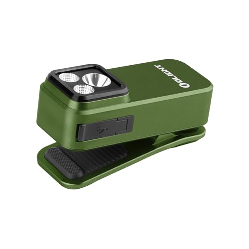 OLIGHT(オーライト) Oclip Pro クリップ LEDランニングライト 軽量 小型 3つの光源 500ルーメン 射程120メートル IPX6防水 Type-C充電式 クリップオン 高視認性 犬 散歩 キャンプ 点検 ウォーキング サイクリング ハイキング アウトドア 登山 (Green)の商品画像（Amazon）