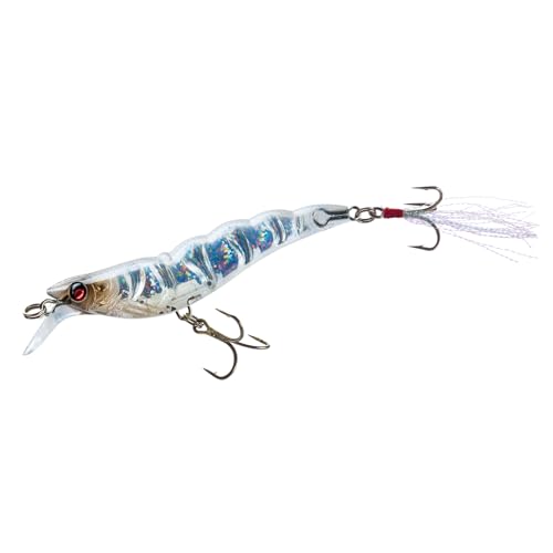 Yo-Zuri R1161-HGS Crystal 3D Shrimp Slow Sinking Lure Holographic Ghost Shrimp