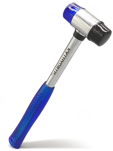Rubber Hammer-KAIHAOWIN-25mm Small Rubber Mallet-Double Face Hammer with Soft/Hard-Anti-Slip Stainless Steel Ergonomic Grip with Low Recoil for Household Project Camping Woodworking Without Damage