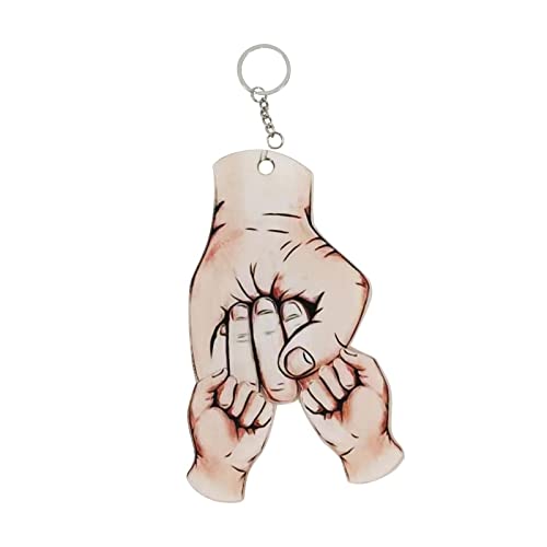 Porte-clés personnalisé pour la fête des pères avec nom de main pour homme et femme avec 2 à 8 noms (3 mains) Cover