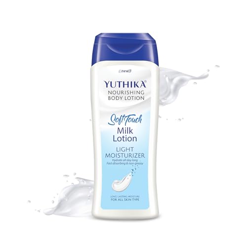 Image of Yuthika Naturals Body Milk Soft Touch 300ml Body Lotion for Women & Men | 72Hr Hydration | for Dry to Very Dry Skin | Enriched with Body Milk | Non Greasy & Healthy Looking Skin