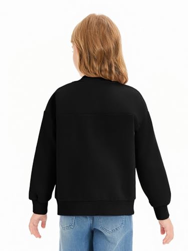 Haloumoning Girls Zip Up Jackets Kids Fall Long Sleeve Sweatshirts Outerwear with Pockets 5-14 years4