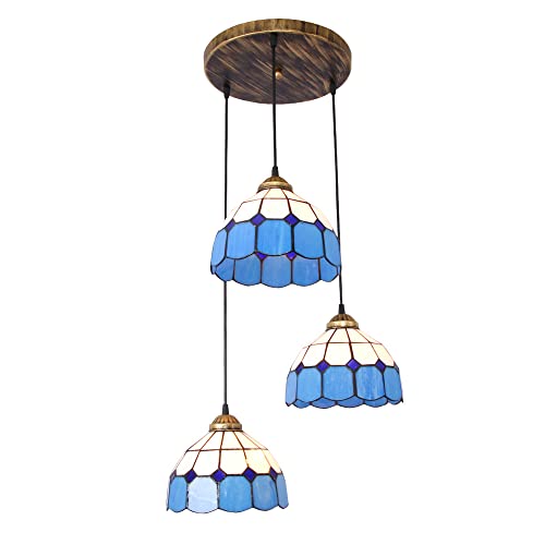 Lustre en vitrail E27 kulgony avec suspension réglable pour plafond de maison