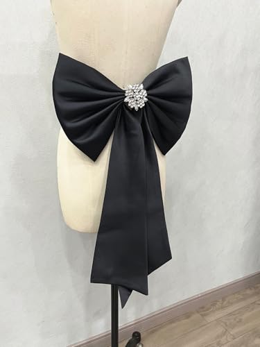 Image of Detachable Satin Bow Tails with Detachable Brooch