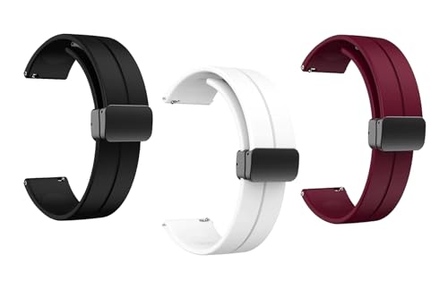 Image of IIK COLLECTION 22mm Silicone Strap for Smart Watches | Combo Pack Compatible With Noise, Fireboltt, Boat Xtend, Pebble, Boat Flash, Noise Color Fit, Ultra Smart Watch & All Watches