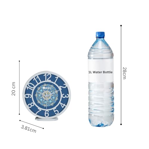 Image of Bosco Modern Non Ticking Silent, Royal Blue dial with White Border, 20 CM Table Cum Round Wall Clock for Home, Living Room, Bed Room, Office and Kitchen - BWC-1206