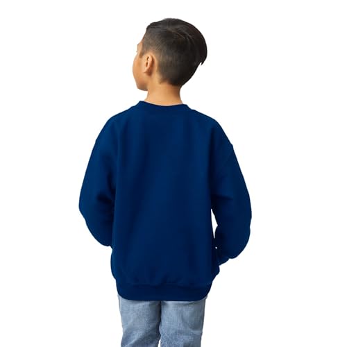 Gildan Youth Fleece Crewneck Sweatshirt, Style G18000B, Navy, Medium - image 2