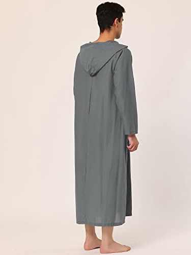 Lars Amadeus Men's Nightshirt Long Sleep Shirt Hooded Loungewear Nightgown Pajamas4