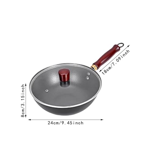 Wok de hierro con mango de madera 9.45 pulg miniatura 2