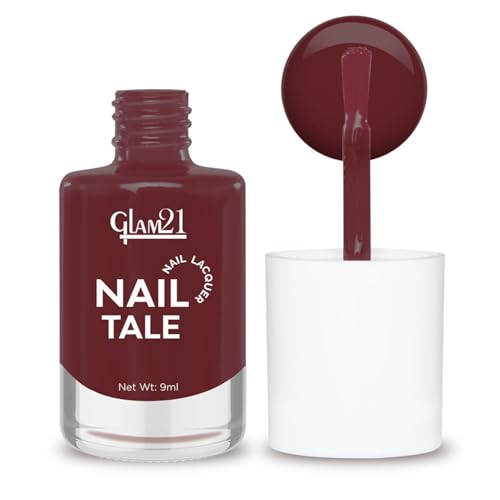 Image of Glam21 Nail Tale Nail Polish | Glossy Gel Finish | Rich Pigmentation | Chip Free | Quick Drying Formula | Long Lasting Nail Polish for Women | 9ml | Shade-25