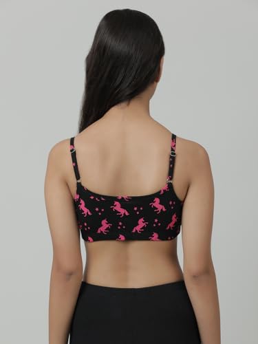 Image of CHARM N CHERISH Girls Unicorn Print Cotton Training Bra, Pack of 3