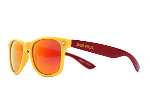 NCAA Iowa State Cyclones IWST-4 Gold Front Temple, Red Lenses Sunglasses, One Size, Gold - Main Image