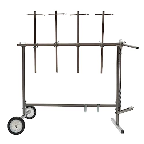 Gbonklong 360 Degrees Silver Car Body Paint Stand Painting Rack Stand, 441 LBS Load-Bearing Limit Tree Painting Rack Door/Hood Bumper Fender Panel Holder Paint Stand Rack Auto Body Paint Repair