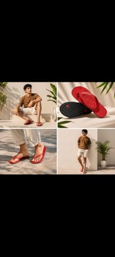 Image of Men's Stylish Rubber & EVA Slippers for Men and Boys | Lightweight Comfortable Flip Flops | Anti-Slip Casual Daily Wear Indoor Outdoor Slippers