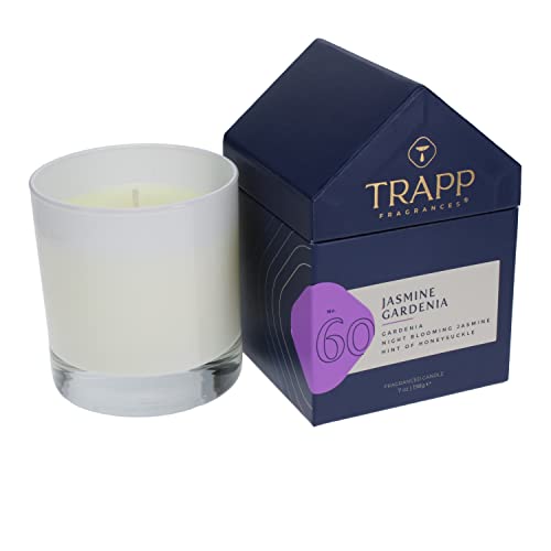 Trapp - No. 60 Jasmine Gardenia - 7 oz. House Box Candle - Aromatic Home Fragrance with Floral Scent of Gardenia Night Blooming Jasmine & Hint of Honeysuckle Notes - Petrolatum Wax