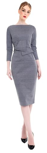 Marycrafts Women's Work Office Business Square Neck Sheath Midi Dress4
