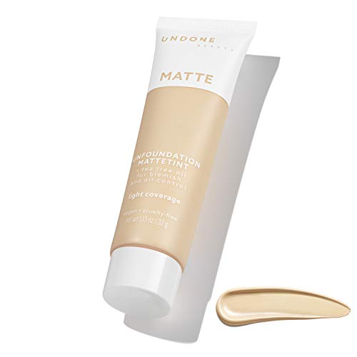 Undone Beauty Unfoundation Light Coverage Matte Foundation With Lightweight Formula For Even Skin Tone And Natural Looking Finish - Tea Tree For Oil Absorbing & Blemish Control - Cream Light #TOP15