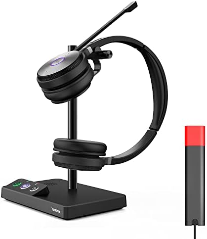 Yealink WH62 Wireless with Busylight WH62 BLT60 Headset with Microphone Teams Certified for PC Computer Laptop Mac Office Telephone IP VoIP Phones for Microsoft Optimized