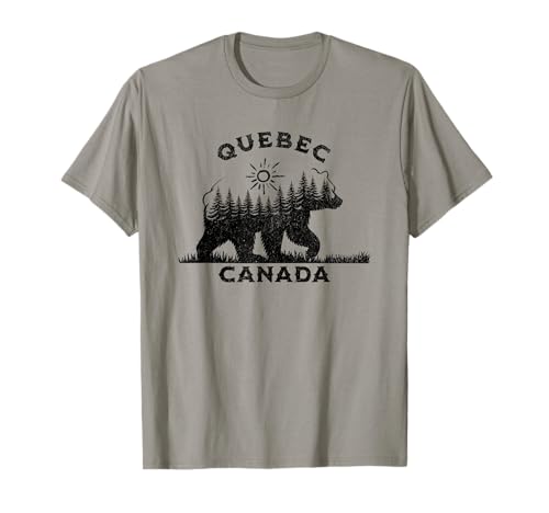 Québec Canada Vacances Ours Forêt Soleil T-Shirt