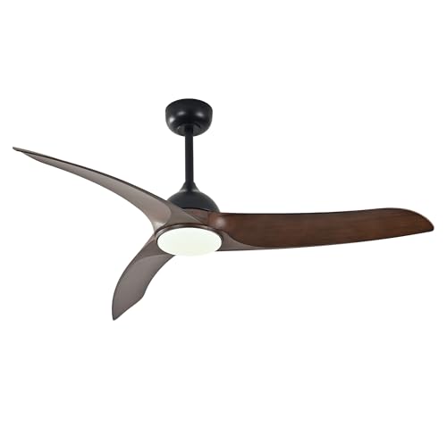 TAVZAKE Ceiling Fans with Lights, 56 inch Ceiling Fan with Light and Remote Control, Flush Mount, 3CCT, Dimmable, Quiet Reversible Motor, Black Ceiling Fan for Bedroom Indoor/Outdoor Use