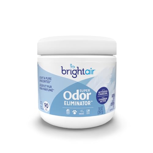 Image of Bright Air 14 oz Odor Eliminator Gel, Light & Pure Unscented, Case of 6, Lasts up to 90 Days