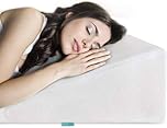 LOVETRENDS Gel Memory Foam Bed Wedge Pillow 10 Inch – Cooling Elevated Support Cushion for Lower Back Pain, Acid Reflux, Heartburn, Allergies and Snoring with Ultra Soft Breathable Cover