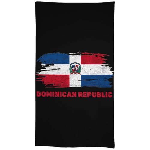 Dominican Republic Flag Tablecloth,Patriotic Pattern Rectangular Flax Table Cover for