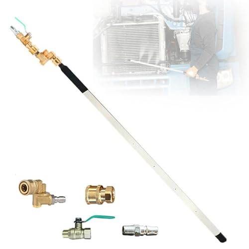 Radiator Cleaning Wand, Efficient No-Removal Cleaning Tool, Sediment Buster Hot Water Heater with 2 Quick Coupler, Durable Anti-Rust Design for Cars & Trucks